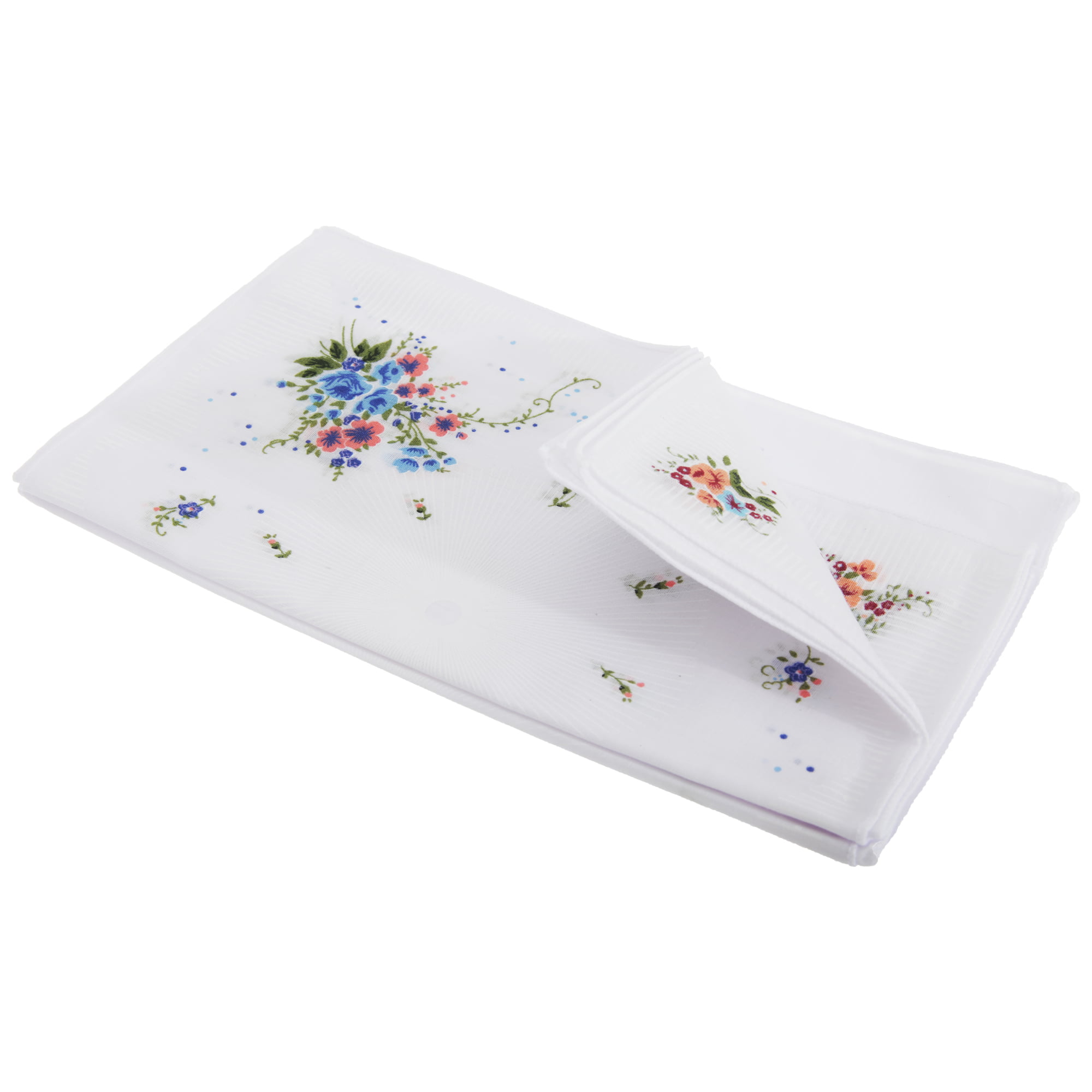 100% Cotton In Gift Box 7 Pack Women's/Ladies Dyed & Embroidered Handkerchiefs 