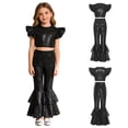 thumbnail image 2 of iiniim Girls Sequin Dance Outfit Hip Hop Jazz Crop Top and Pants Stage Performance Black 10, 2 of 7
