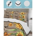 thumbnail image 4 of Quilts Twin XL Size, Sunflower Rustic Soft Comforter Bedding Set for Bed, Vintage Wooden Flowers Butterfly Lightweight Quilted Bedspread with Pillow Cover(2 Pieces) for All Season, 68x98 Inch, 4 of 6