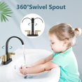 thumbnail image 2 of Bathroom Faucets for Sink 3 Hole,4 Inch Centerset Waterfall Faucet 2 Handle for Bathroom Sink with Pop-Up Drain and Supply Lines Matte Black and Brushed Gold, 2 of 16
