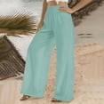 thumbnail image 3 of Aricy Women's Casual Wide Leg Elastic Pants Loose Lightweight Wide Leg Pants High Waist Straight Sweatpants Plus Size Palazzo Pants for Women, 3 of 4