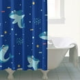 thumbnail image 5 of Sea Life Theme Shower Curtain - Ocean Inspired Tropical Predators, Waterproof Washable Fabric Bathroom Decor for Adventurous Style,72x84in, 5 of 5
