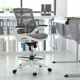 thumbnail image 3 of Flash Furniture Waylon Mid-Back Transparent Gray Mesh Drafting Chair with White Frame and Flip-Up Arms, 3 of 16