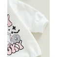 thumbnail image 5 of Infant Baby Girls Halloween Romper, Long Sleeve Crew Neck Letters Ghost Print Jumpsuit, 5 of 7