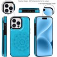 thumbnail image 6 of Phone Case Design for iPhone 16 Pro Flip Folio Wallet Case with Credit Card Holder Slot PU Leather Cases Durable Kickstand Protective Cover for Women Men Girls 6.3 inch Blue, 6 of 6