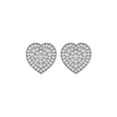 thumbnail image 2 of ARAIYA FINE JEWELRY 10K White Gold Round Diamond Cluster Heart Stud Earrings (1/2 cttw, I2-I3 Clarity, I-J Color), 2 of 6