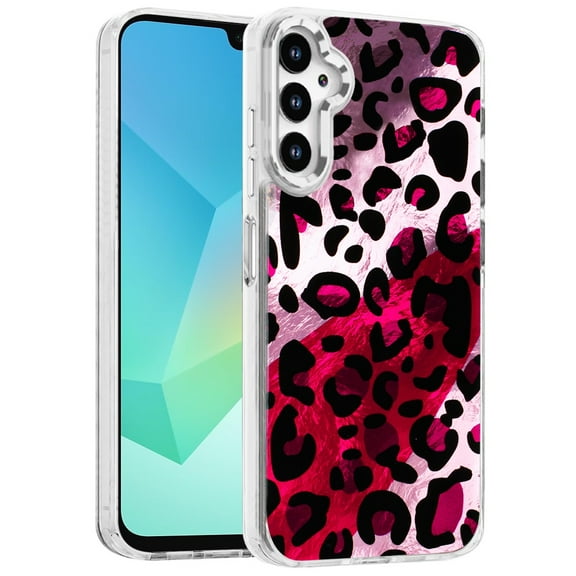 XPM for Samsung Galaxy A16 5G Phone Case, Fashion Beautiful Epoxy Design Hybrid Fashion Stylish TPU Protective, Shockproof Hybrid PC Cover for Galaxy A16 5G (leopard skin pattern)