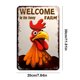 thumbnail image 2 of Hierro Vintage Placa de metal Pollos Pintura rectangular Arte de la pared Decoración de la barra 20x30cm, 2 of 9