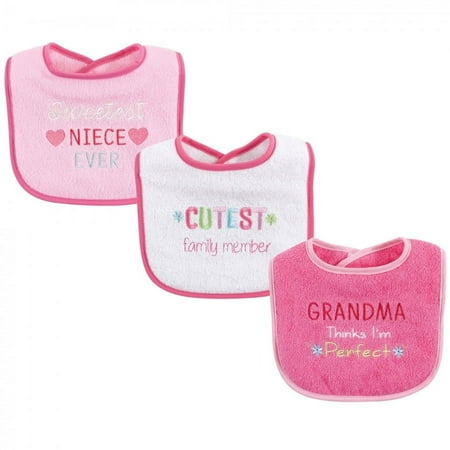 UPC: 0660168017380 | Luvable Friends Baby Girl Cotton Drooler Bibs with Fiber Filling 3pk Girl Family One Size