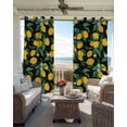 thumbnail image 6 of Orange Lemon Blackout Curtains for Bedroom Living Room Darkening Curtains 84 Inch Length 2 Panels Set Spring Leaves Vintage Pastoral Country Window Curtain Window Treatment Grommet Drapes 52"x84", 6 of 9