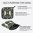thumbnail image 3 of Yayeee Oven Mitts and Pot Holder Set of 4 Heat Resistant Kitchen Gloves Baking Hot Pad, Mystical Owls Pattern, 3 of 5