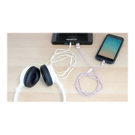 Mount-It! - Dual Monitor Desk Mount with USB and Multimedia Ports - Black