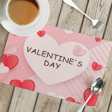 

QYY Valentine s Day Home Linen Placemat Insulated Placemat Table Mat