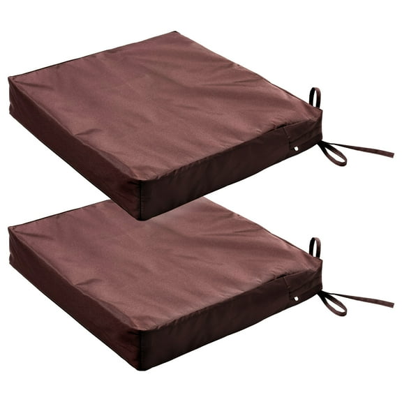2 Pcs Dustproof Patio Cushion Cover Waterproof Polyester Outdoor Patio Cushion Cover with Zipper and Strap for Garden Balcony Deck