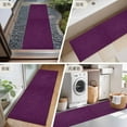 thumbnail image 6 of Dark Purple 2x6 Kitchen Runner Rug, Farmhouse Burlap Solid Brown Color Modern Linen Texture Non-Skid Rubber Backing Large Area Rugs - Living Room Bedroom Office, Indoor Floor Carpets Washable Rug, 6 of 9