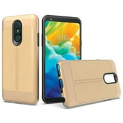 GSA Leather Look Design Hybrid Case For LG Stylo 5 - Gold Black