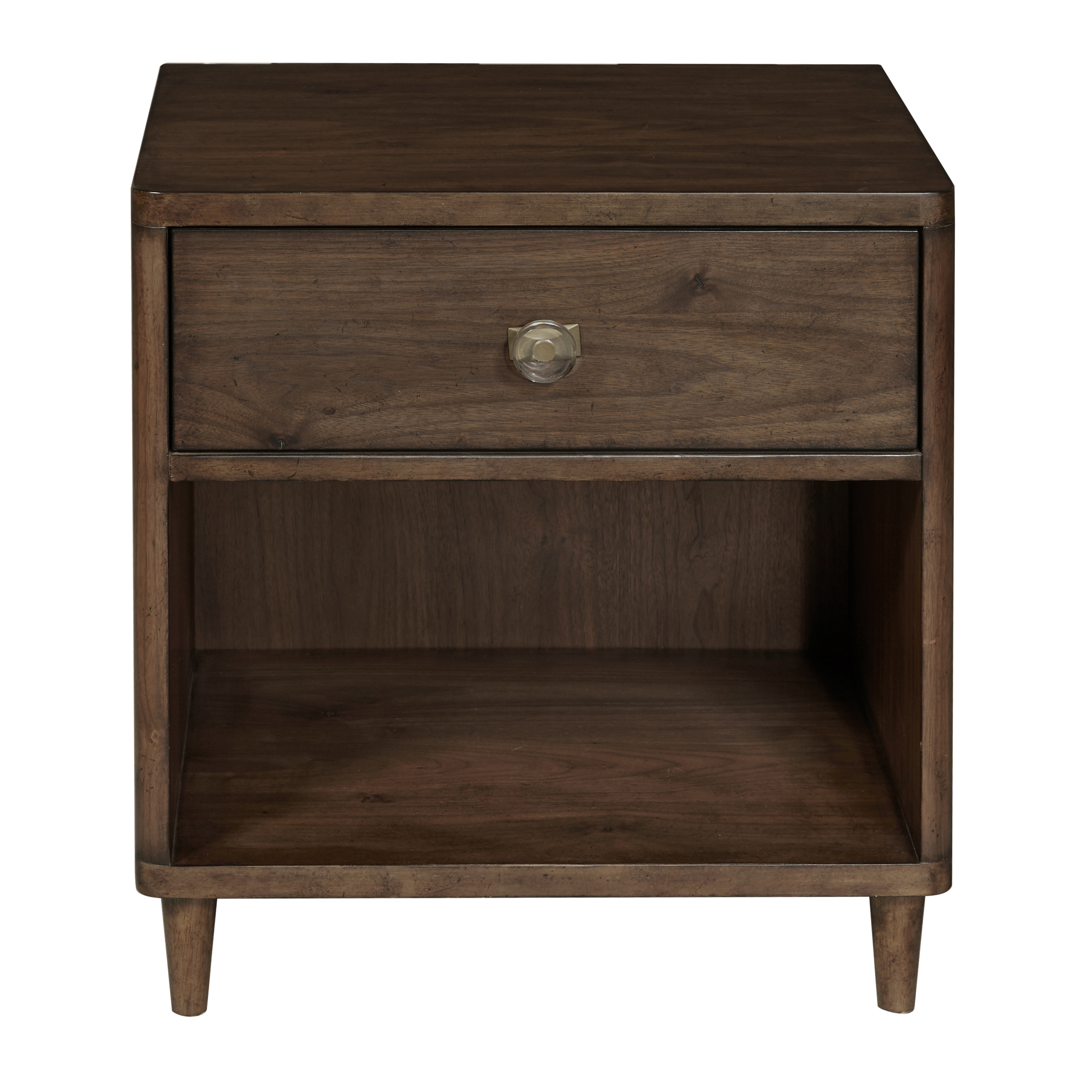 HomeFare Stanley One Drawer Bookshelf Nightstand Brown