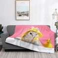 thumbnail image 2 of Rateoe A Funny Cat Pattern Flannel Throw Blanket, Ultra-soft Blanket for Bed, Couch, Car, Hypoallergenic Anti-pilling blanket-, 2 of 6