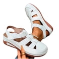 thumbnail image 4 of Samdudou Womens Casual Shoes Closed Toe Fisherman Sandals Cutout Strappy Design Adjustable Hook and Loop Strap Closure Textured Faux Leather Daily Wear Outdoor Summer Footwear, 4 of 9