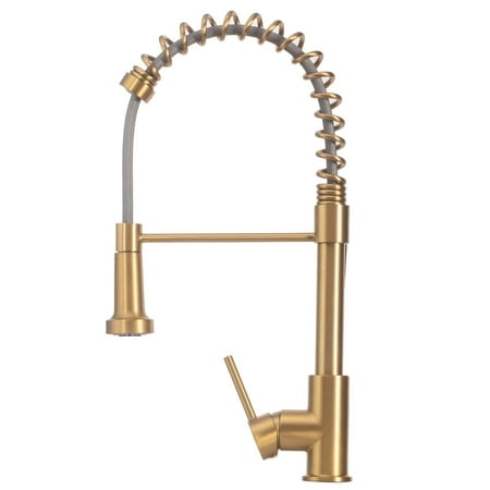 Strictly Sinks Pull Down Kitchen Faucet - Single Handle Dual Spray Faucet 360°Swivel Spout - Gold