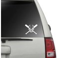 thumbnail image 3 of Baseball Skull and Bats Vinyl Decal Sticker | Cars Trucks Vans Walls Laptops Cups | White | 7 X 5.5 inches | KCD996, 3 of 5