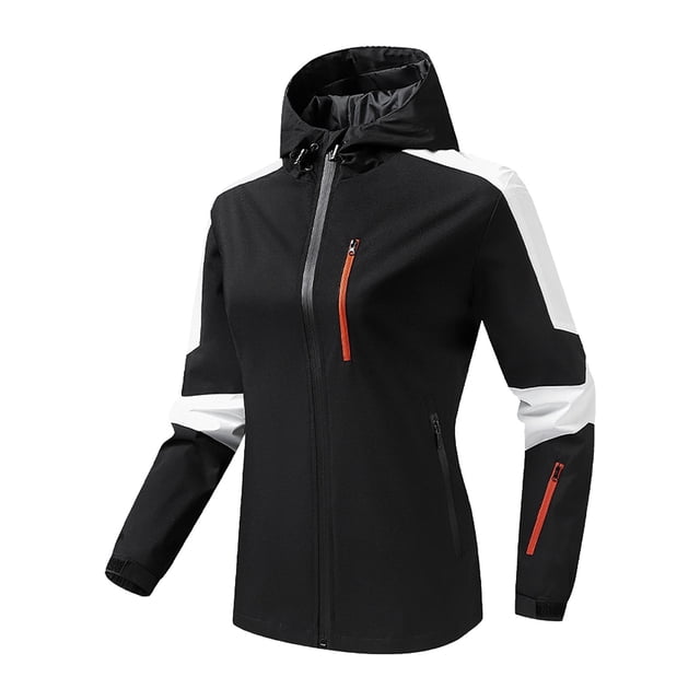 Gibobby Chaquetas de tartán elegante Color sólido a de viento primavera y otoño parejas con chaqueta de tormenta cortavientos (Negro, L)