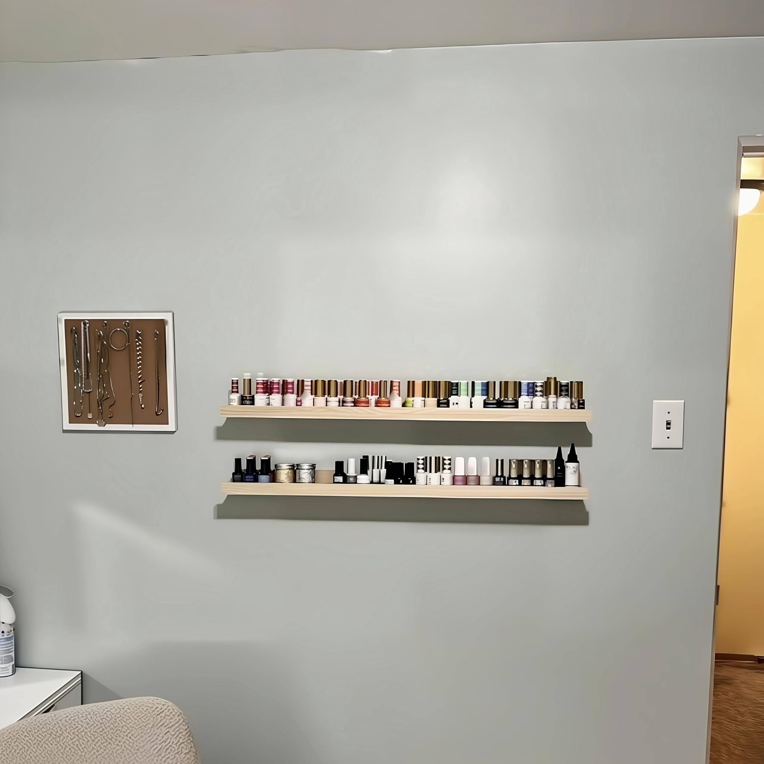 Wood Floating Shelves-wall Mounted Picture Shelf Photo Ledge For Frames & Albums Display-24 Inch Book Vinyl Record Bedroom  Bathroom Living Room Kitchen Decor