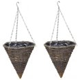 thumbnail image 1 of Cesta Colgante de Ratán, Cestas Colgantes en Forma de Cono, Cesta Colgante de Flores con Gancho de Cadena, Cesta Colgante de Mimbre de Ratán S, 1 of 5