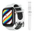 thumbnail image 2 of Sport Bands Compatible with Apple Watch Band 38mm 40mm 41mm 42mm 44mm 45mm,Soft Silicone Waterproof Strap Wristbands Compatible with iWatch Apple Watch Series 7 6 5 4 3 2 1 SE Women Men -White, 2 of 7