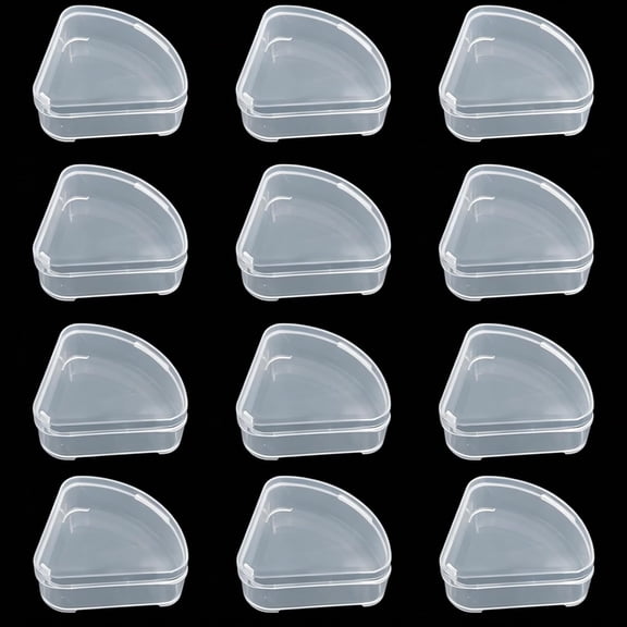 12 Pcs Triangle Makeup Sponge Holder Travel, Clear Cosmetic Puff Storage Case, Portable Reusable Dust-Proof Powder Container Box