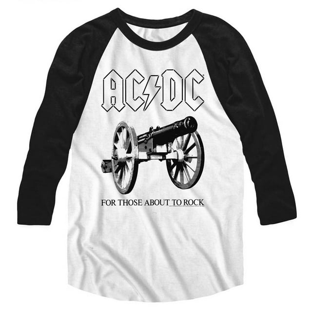 AC/DC Hard Rock Band Music Group About to Rock Adult 3/4 Sleeve Raglan T-Shirt