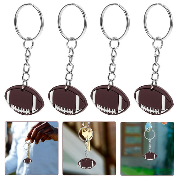 FRCOLOR  10 Pcs Rugby Party Favors Keychain for Men Football