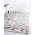 thumbnail image 2 of Unique Loom Mesa Geometric Natural Fiber Rug 5' x 8' Rectangle Light Blue/Ivory, 2 of 4