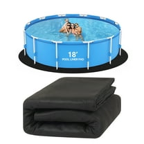 Ktaxon 18 FT Round Pool Liner Pad for Above Ground Swimming Pools, Extra Thick Swimming Pool Liner, Prevent Punctures, Weed Barrier, Black