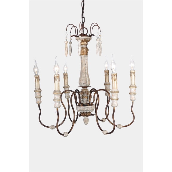 Antique Terracotta Luca 6-Light Chandelier