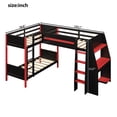 thumbnail image 2 of Harper & Bright Designs Twin over Twin L-Shaped Gaming Bunk Bed with LED Lights, Twin Size Loft Bed with Desk and Storage Shelves for Bedroom, Black+Red, 2 of 12