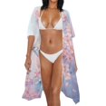 thumbnail image 3 of HELLHERO High Quality Fabrics Beach Cover Up for Poolside Flowy Long Butterflies Cherry Blossoms, 3 of 6