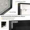 thumbnail image 6 of 36x30 Inch Metal Black Frame Mirror for Bathroom, Brushed Rectangular Corner Vanity, Lightweight Deep Set Design Large Wall Mirrors Decorative, Hangs Horizontal & Vertical, 6 of 7