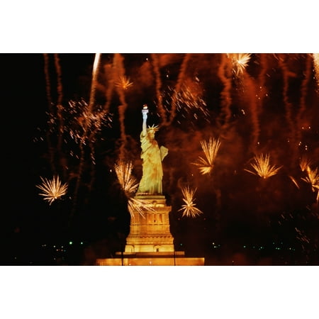Statue Of Liberty Image - USA New York Statue of Liberty Stretched Canvas - Panoramic Images (18 x 24)