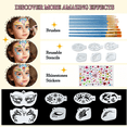 thumbnail image 3 of Face Body Paint Kit – 42 Colors Water-Based & Oil-Based Non-Toxic Makeup Palette with Brushes & Stencils,Safe for Kids & Adults,Halloween,Cosplay,SFX,Party & Stage Makeup, 3 of 8