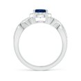 thumbnail image 2 of Angara Natural 1.55 Ct. Blue Sapphire with Diamond Halo Ring in 14K White Gold for Women (Ring Size: 11.5), 2 of 10
