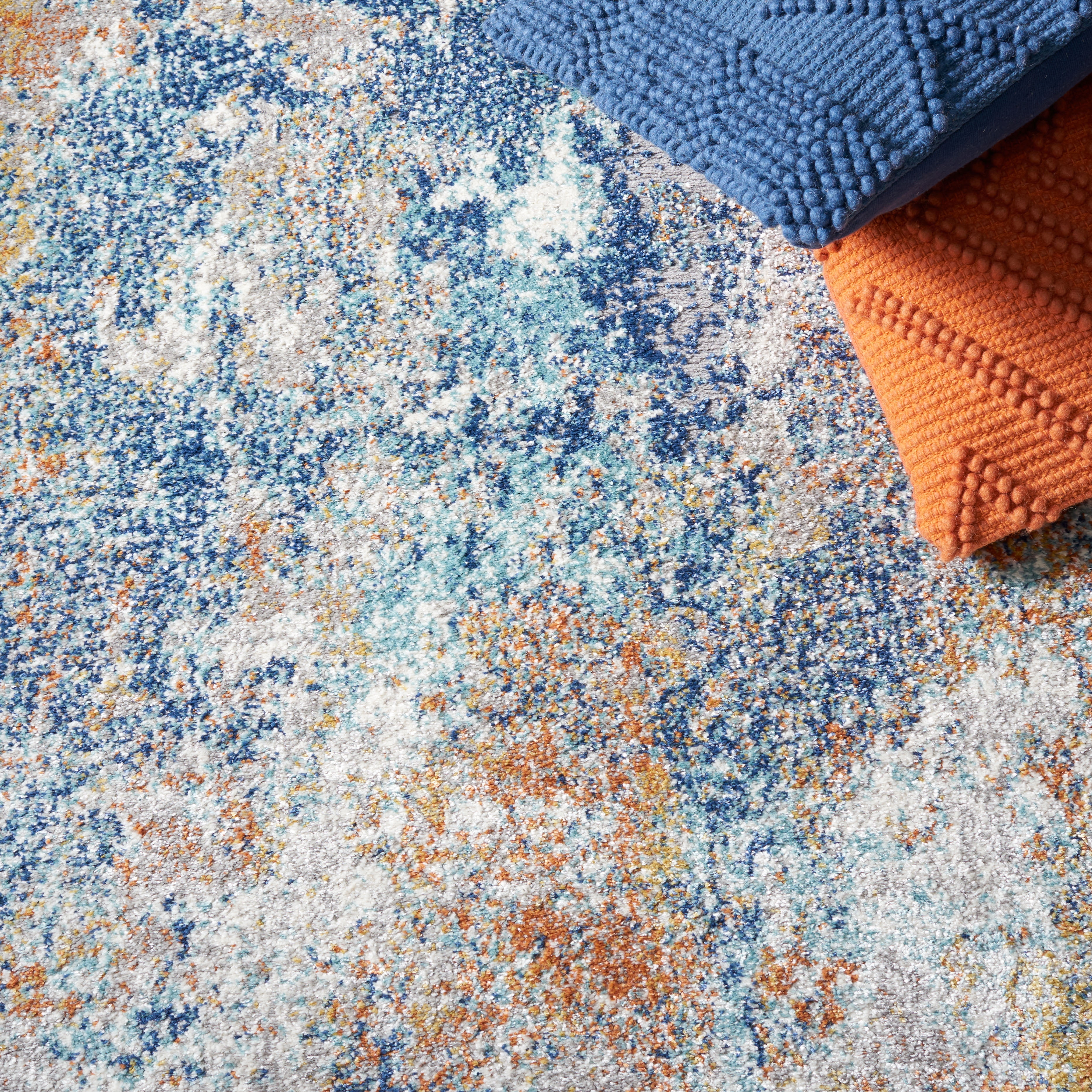SAFAVIEH Aston Calanthia Abstract Runner Rug, Navy/Gold, 2' x 8'