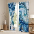 thumbnail image 3 of Feelyou Modern Marble Stone Black Out Curtains for Adult, Abstract Artwork Curtains Pack of 2 (42x63 Each), Blue Gold Marbling Bedroom Curtains, Blackout Curtains Room Decor, 3 of 6