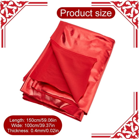 1pc Polyester Spandex Stretch Fabric for Christmas Crafting and Clothing Red 100x150x0.04cm
