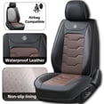 thumbnail image 5 of Leather Car Seat Covers, Universal Type, Suitable For Most Cars, Trucks, Suvs, And Vans, Waterproof And Non-Slip Protective Covers, Compatible With Airbags., 5 of 10