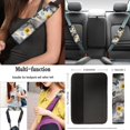 thumbnail image 5 of Uorisanigo Marble Print 10 Pieces Car Seat Covers with Comfortable Elastic Car Steering Wheel Cover and Auto Water Cup Pad Auto Seat Belt Cover and Chapstick Holder Fit for Most Cars SUVs, 5 of 7