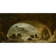 thumbnail image 2 of Hubert Robert 18x11 Gold Ornate Wood Frame and Double Matted Museum Art Print Titled - Fishermen Under a Bridge (1780-1790), 2 of 4