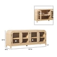 thumbnail image 3 of Walker Edison Modern Easy Assembly 64" Curved TV Stand, Coastal Oak, 3 of 13