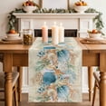 thumbnail image 4 of Beach Coastal Beige Cotton Linen Table Runner for Dining Kitchen, Nautical Shell Starfish Coral Summer Wedding Outdoor Party Tablerunners, Dresser Scarf Coffee Tablecloth Runners 13x108 Inches, 4 of 9