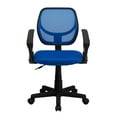 thumbnail image 6 of Flash Furniture Neri Low Back Blue Mesh Swivel Task Office Chair with Curved Square Back and Arms, 6 of 6